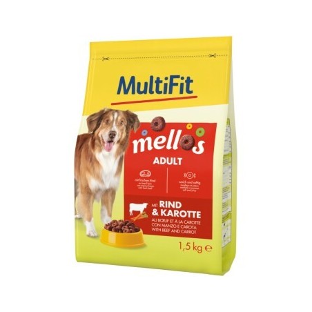 MultiFit Mellos Trockenfutter Hund Adult, Rind und Karotten 1,5 kg