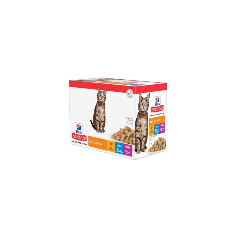 Hill's Science Plan Adult Huhn, Seefisch und Rind 12x85 g