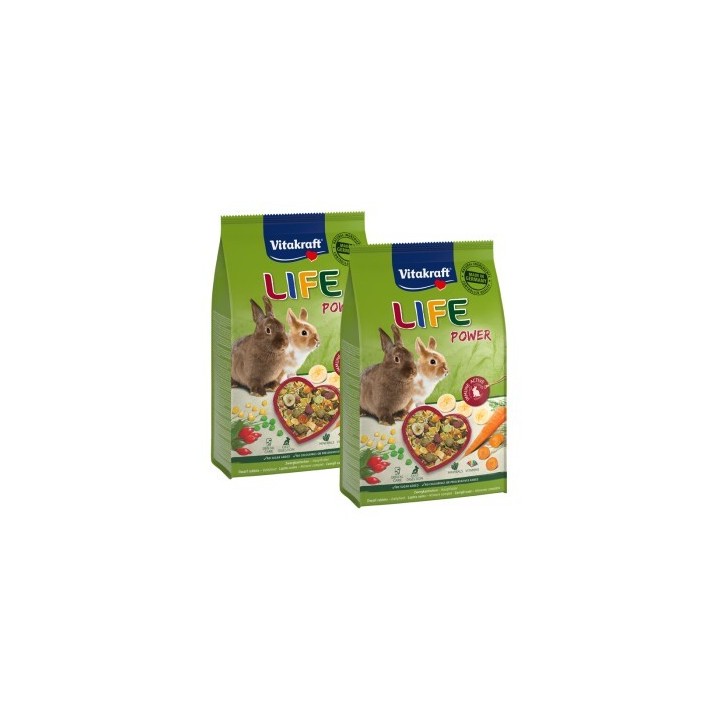 Vitakraft LIFE POWER Zwergkaninchen 2x1,8 kg