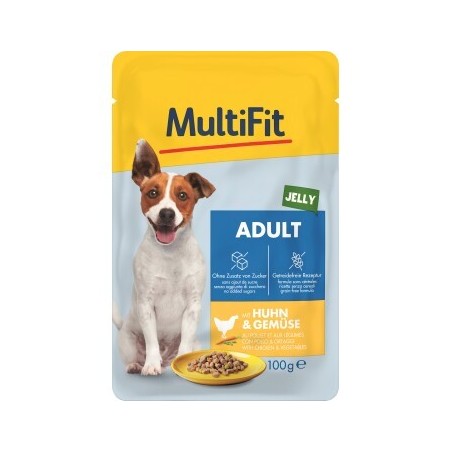 MultiFit Adult Little Dog Pouch Jelly Huhn & Gemüse 24x100 g