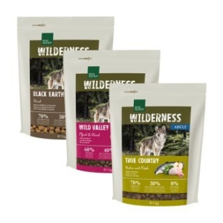 REAL NATURE Wilderness Adult 3x1 kg Probierpaket 1, Huhn, Rind, Pferd