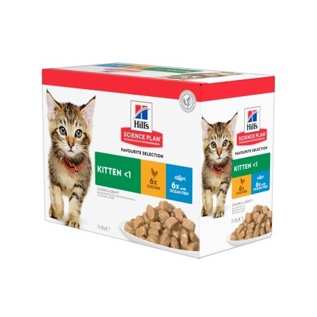 Hill's Science Plan Kitten Multipack Fisch und Huhn 12x85 g