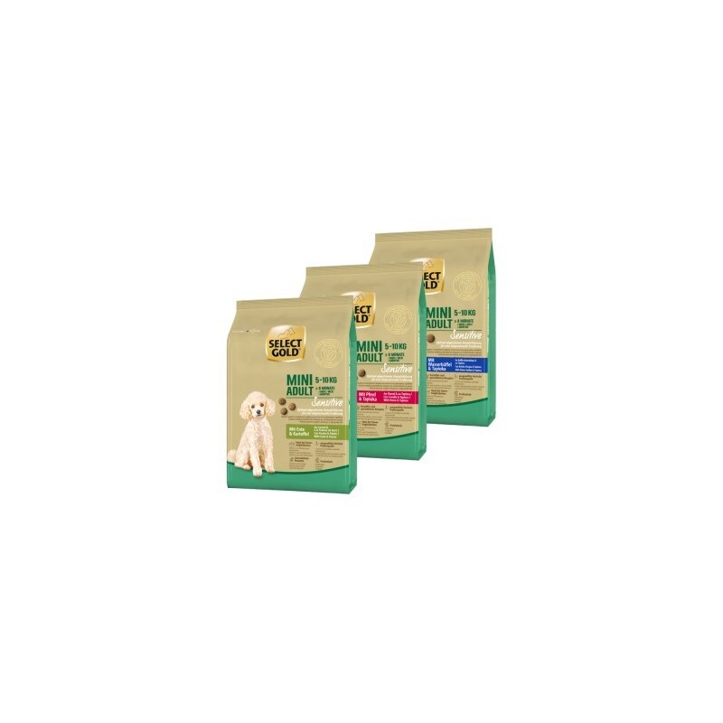 SELECT GOLD Sensitive Adult Mini Probierpaket 3x1kg Probierpaket 2, Mix-Pack