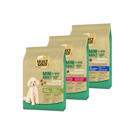 SELECT GOLD Sensitive Adult Mini Probierpaket 3x1kg Probierpaket 2, Mix-Pack