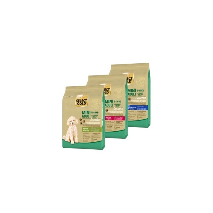 SELECT GOLD Sensitive Adult Mini Probierpaket 3x1kg Probierpaket 2, Mix-Pack