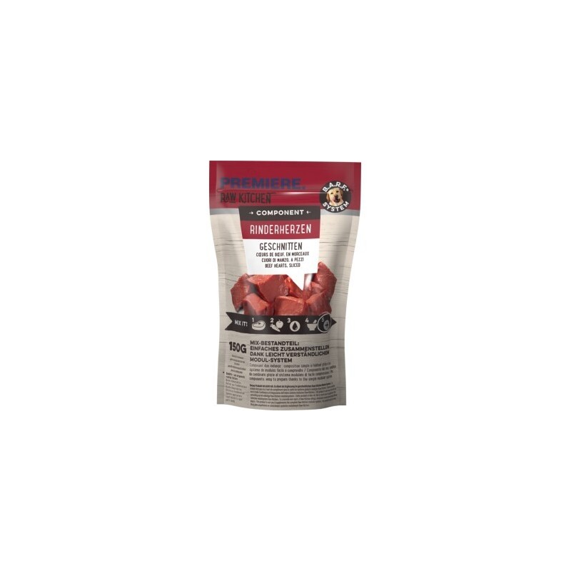 PREMIERE RAW KITCHEN Nassfutter Hund Adult Component, Rinderherzen 8x150 g