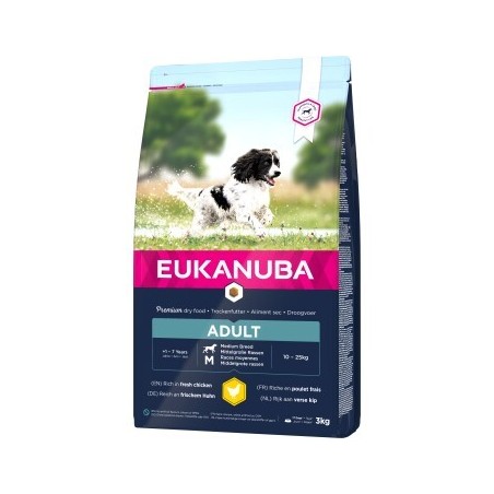 EUKANUBA Trockenfutter Hund Active Medium Breed Adult, mit Huhn 3 kg
