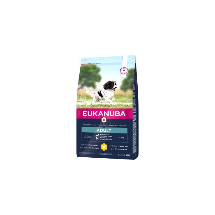 EUKANUBA Trockenfutter Hund Active Medium Breed Adult, mit Huhn 3 kg