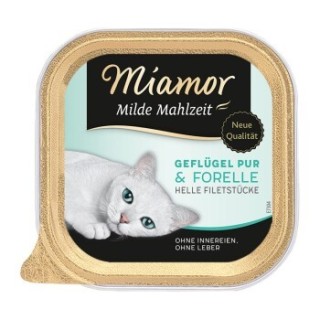 Miamor Milde Mahlzeit Geflügel pur und Forelle 32x100 g
