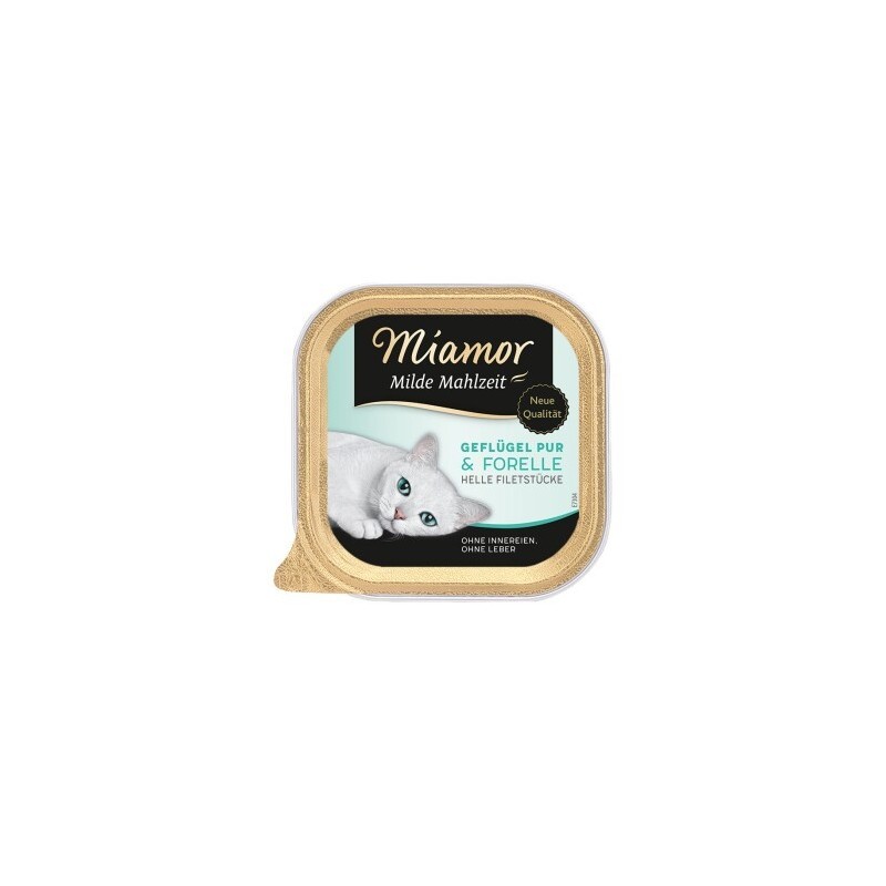 Miamor Milde Mahlzeit Geflügel pur und Forelle 32x100 g