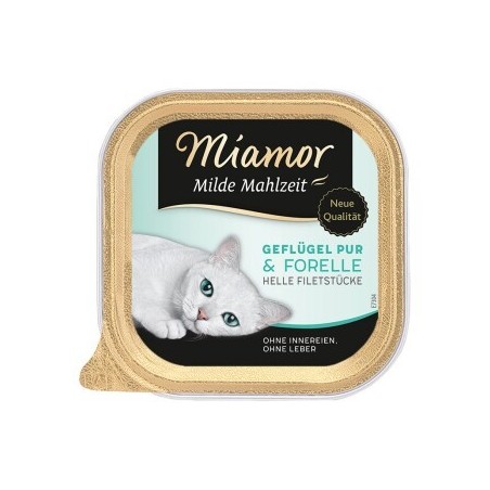 Miamor Milde Mahlzeit Geflügel pur und Forelle 32x100 g