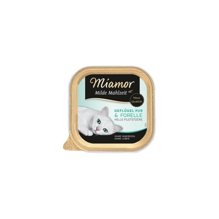 Miamor Milde Mahlzeit Geflügel pur und Forelle 32x100 g