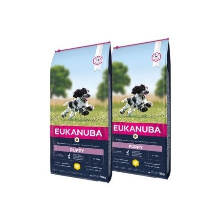 EUKANUBA Trockenfutter Hund Medium Breed Puppy, Huhn 2x15 kg