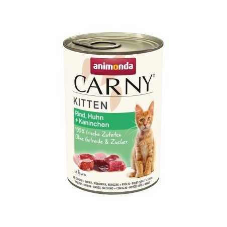animonda Carny Nassfutter Katze Kitten Rind, Huhn und Kaninchen 24x400 g