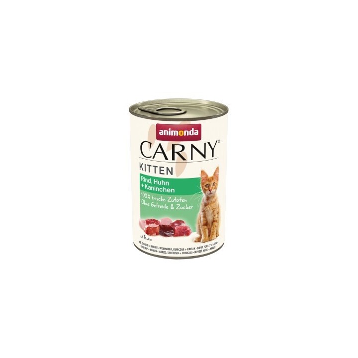 animonda Carny Nassfutter Katze Kitten Rind, Huhn und Kaninchen 24x400 g
