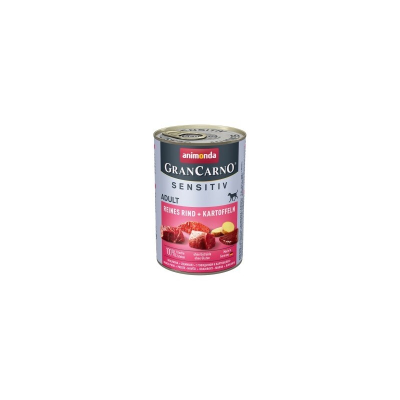 animonda GranCarno Sensitiv Nassfutter Hund Adult, Rind und Kartoffel 12x400 g