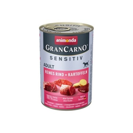 animonda GranCarno Sensitiv Nassfutter Hund Adult, Rind und Kartoffel 12x400 g