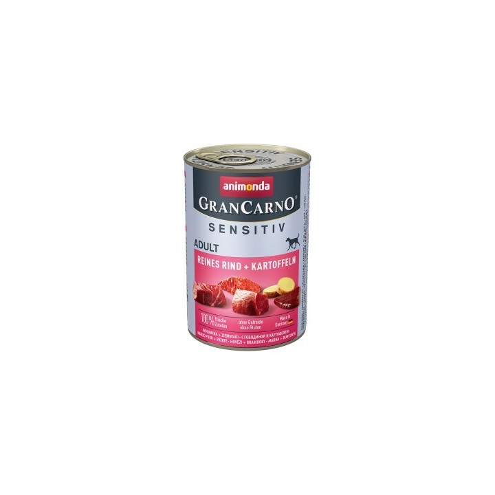 animonda GranCarno Sensitiv Nassfutter Hund Adult, Rind und Kartoffel 12x400 g