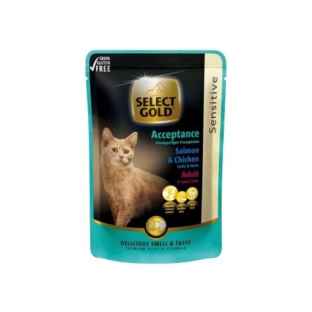 SELECT GOLD Adult Acceptance Huhn mit Leber & Lachs 24x85 g