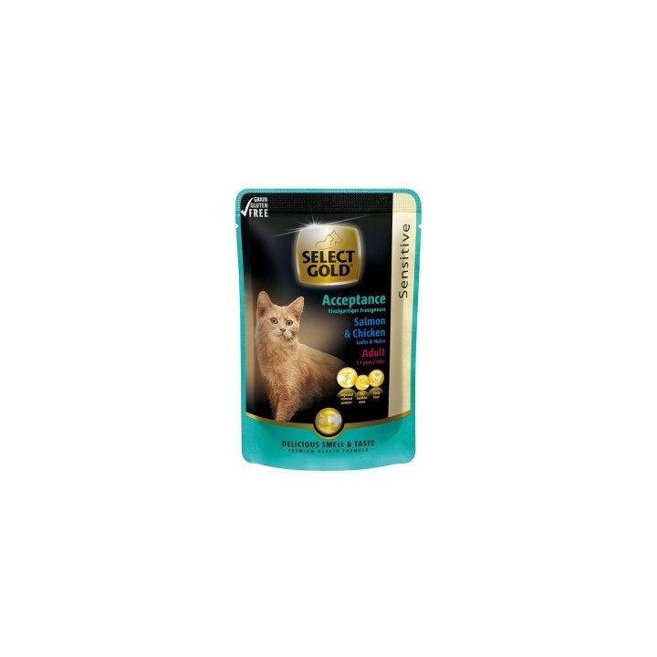 SELECT GOLD Adult Acceptance Huhn mit Leber & Lachs 24x85 g