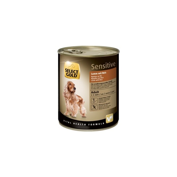 SELECT GOLD Sensitive Adult Lamm mit Reis 24x800 g