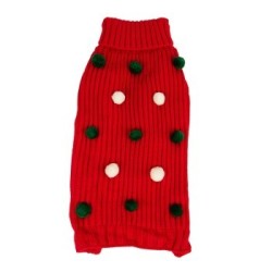 Paw Care Harry Barker Holiday Bommelpullover rot L