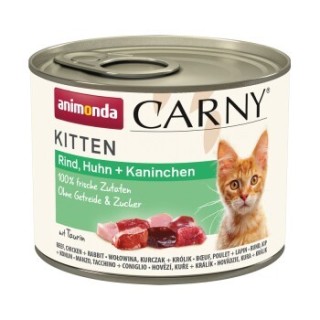 animonda Carny Nassfutter Katze Kitten Rind, Huhn und Kaninchen 24x200 g