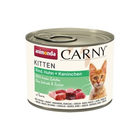 animonda Carny Nassfutter Katze Kitten Rind, Huhn und Kaninchen 24x200 g