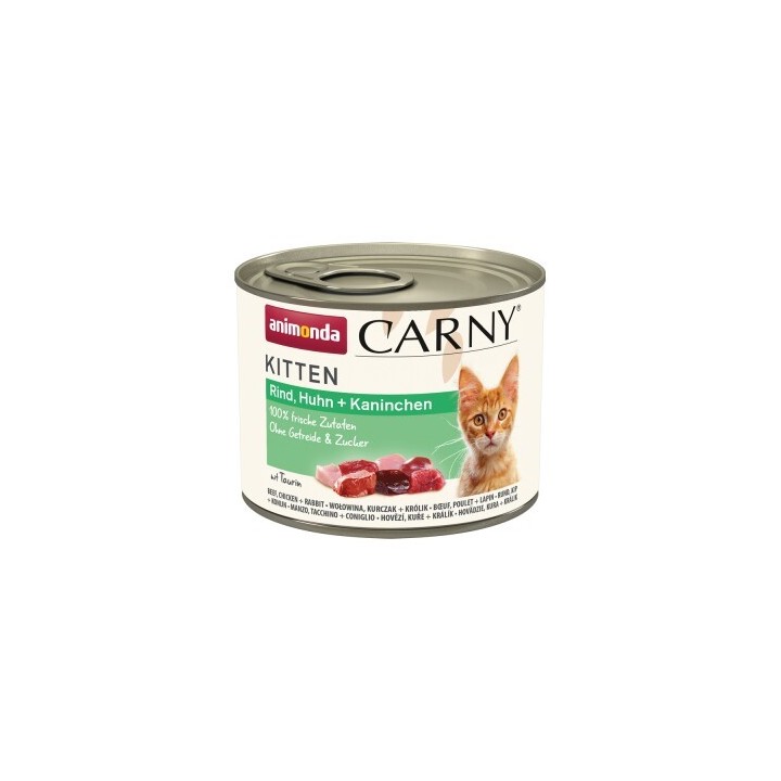 animonda Carny Nassfutter Katze Kitten Rind, Huhn und Kaninchen 24x200 g