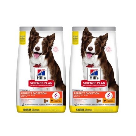 Hill's Science Plan Perfect Digestion Medium Adult mit Huhn und Reis 2x14 kg