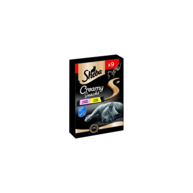 Sheba Beutel Creamy Snacks 7x 9x12g Huhn und Lachs