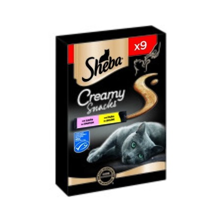 Sheba Beutel Creamy Snacks 7x 9x12g Huhn und Lachs