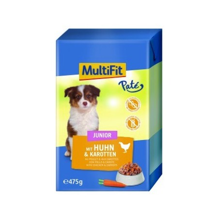 MultiFit in Paté Junior mit Huhn & Karotten 12 x 475 g