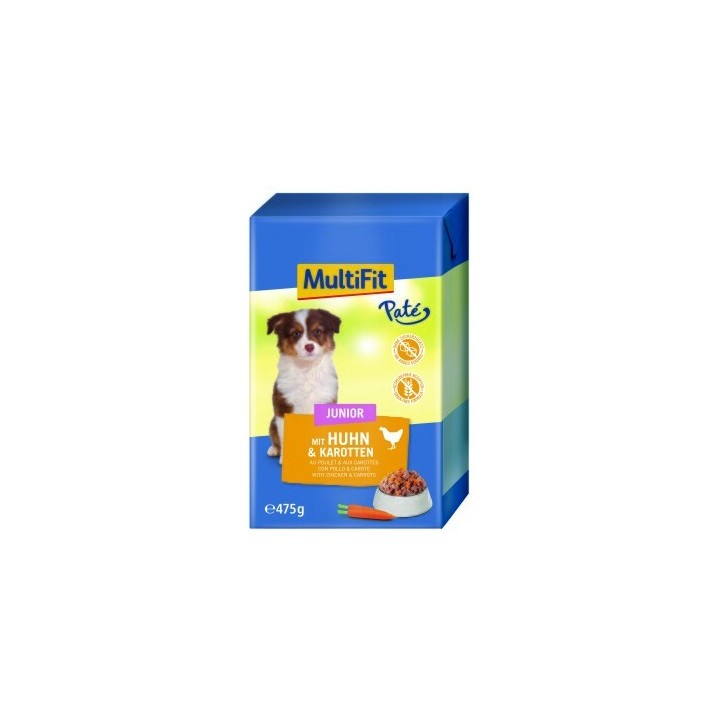 MultiFit in Paté Junior mit Huhn & Karotten 12 x 475 g
