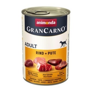 animonda GranCarno Original Nassfutter Hund Adult, Rind und Pute 24x400 g