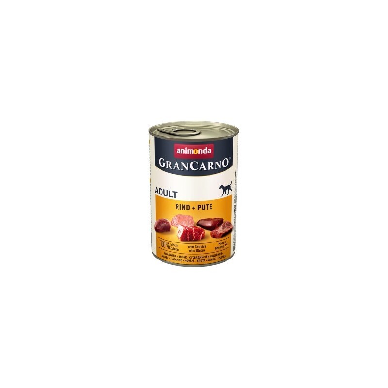 animonda GranCarno Original Nassfutter Hund Adult, Rind und Pute 24x400 g