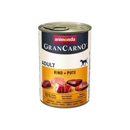 animonda GranCarno Original Nassfutter Hund Adult, Rind und Pute 24x400 g