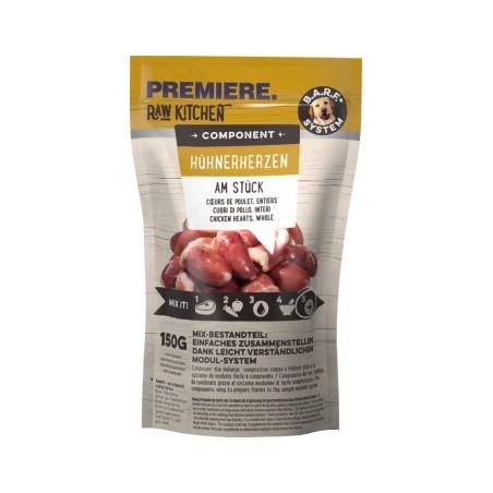 PREMIERE RAW KITCHEN Nassfutter Hund Adult Component, Hühnerherzen 8x150 g