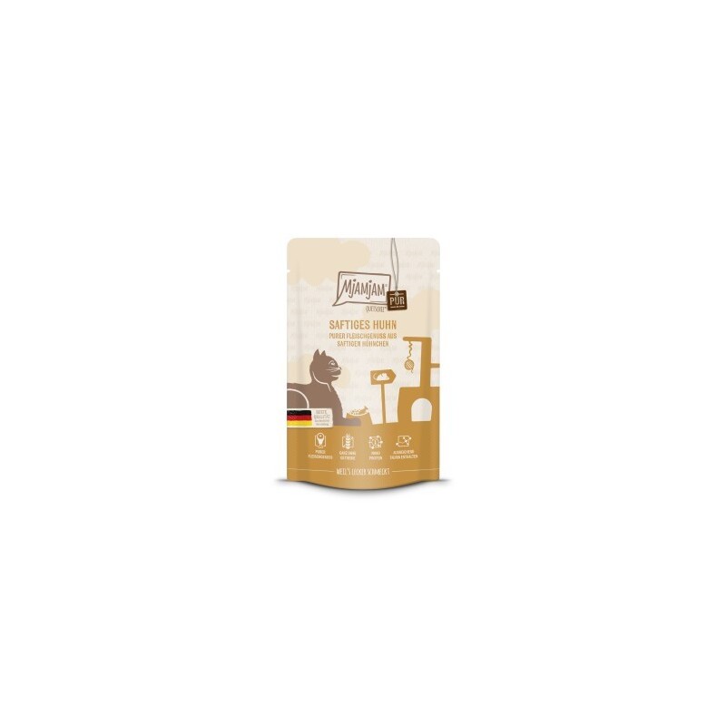 MjAMjAM Nassfutter Katze Adult, Quetschie Purer Fleischgenuss, Huhn 12x125 g