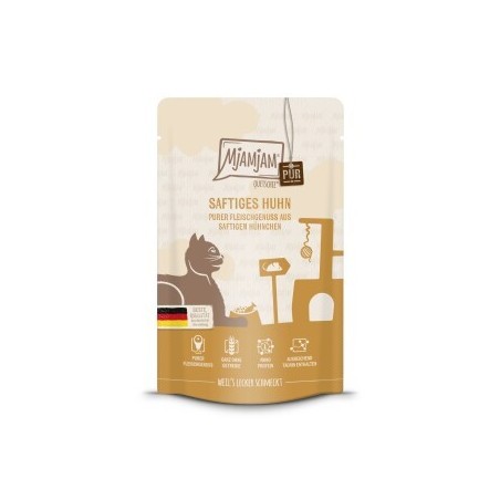MjAMjAM Nassfutter Katze Adult, Quetschie Purer Fleischgenuss, Huhn 12x125 g