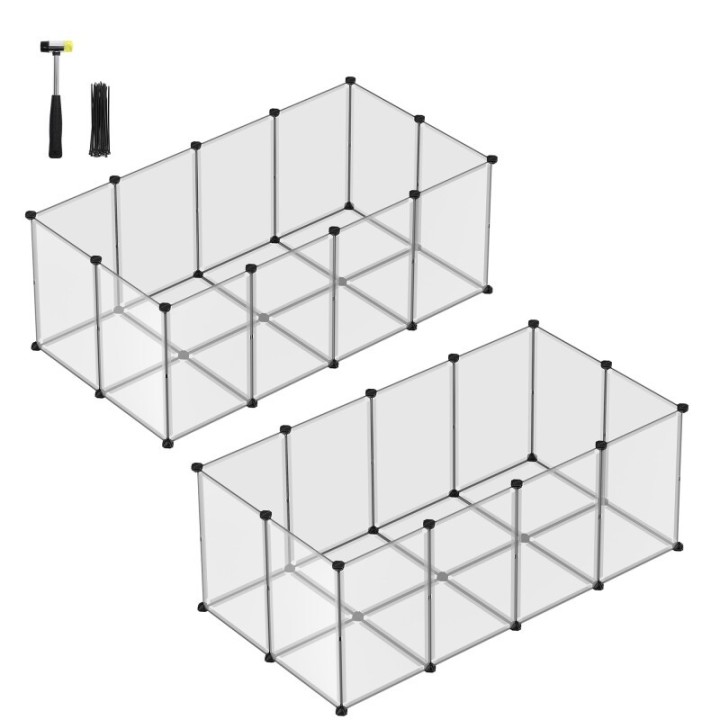 SONGMICS 2er set XXL Freigehege mit Bodenplatten