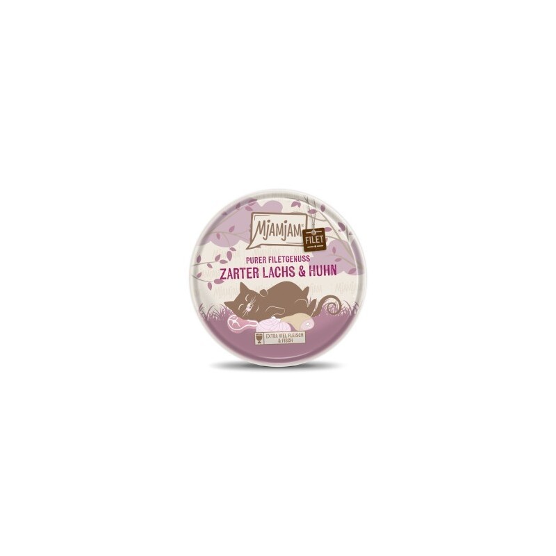 MjAMjAM Nassfutter Katze Adult, Purer Filetgenuss 16x80 g Lachs & Huhn