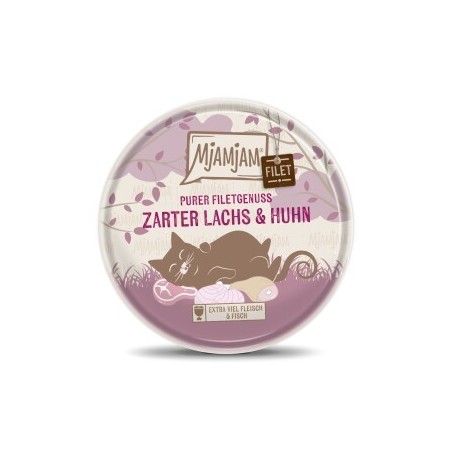 MjAMjAM Nassfutter Katze Adult, Purer Filetgenuss 16x80 g Lachs & Huhn