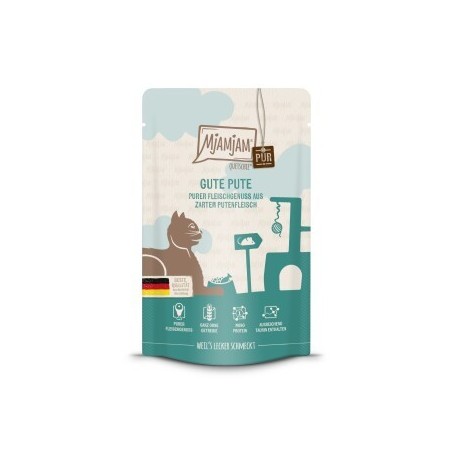 MjAMjAM Nassfutter Katze Adult, Quetschie Purer Fleischgenuss, Pute 12x125 g