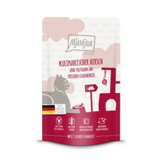 MjAMjAM Nassfutter Katze Adult, Quetschie, Truthahn und Hirsch 12x125 g