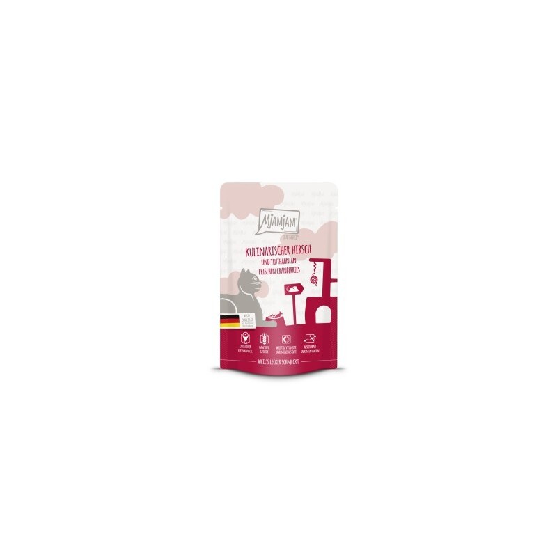 MjAMjAM Nassfutter Katze Adult, Quetschie, Truthahn und Hirsch 12x125 g