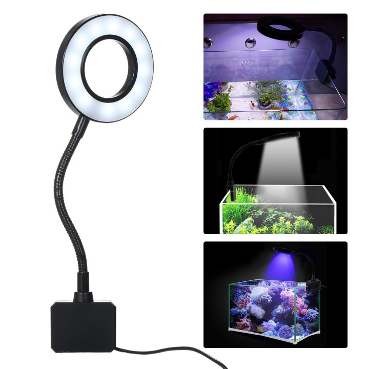 DC 5 V 7 W 18 LED Aquarium Licht Fisch Jar Clamp Clip View Lampe USB Powered Betrieben 3 Beleuchtung schwarz