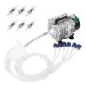 Kommerzielle Luftpumpe, 45 W, Einzelauslass, 6 Ventilverteiler für Aquarien silber