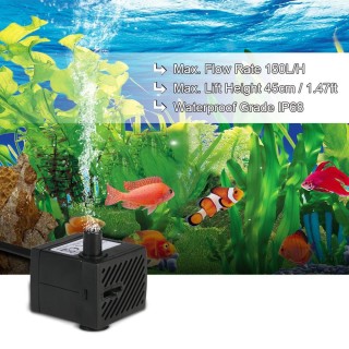 150L/H 2W Tauchwasserpumpe für Aquarium-Tischbrunnen, Teichwasser, Gärten und Hydrokultur UK Plug