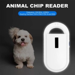 Haustier-Mikrochip-Scanner, tragbarer tragbarer Tier-Chip-Leser, Haustier-Mikrochip-Erkennungsleser für Haustiere schwarz